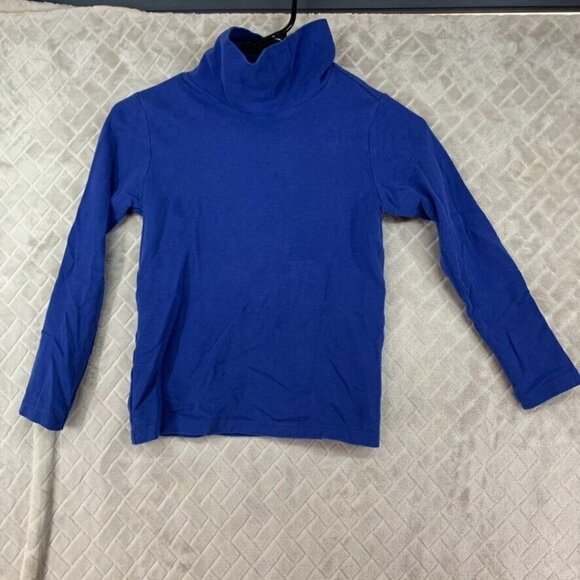 UNIQLO Kids 9/10 T Shirt Blue Long Sleeve Turtle Neck Fitted Base Layer - Picture 1 of 16